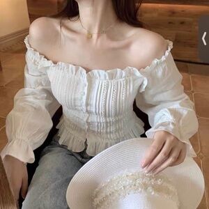 Off-Shoulder Ruffle Corset Top